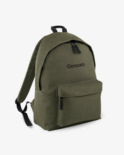 MOCHILA GRANDE VERDE OLIVA |  BORDADO PERSONALIZADO