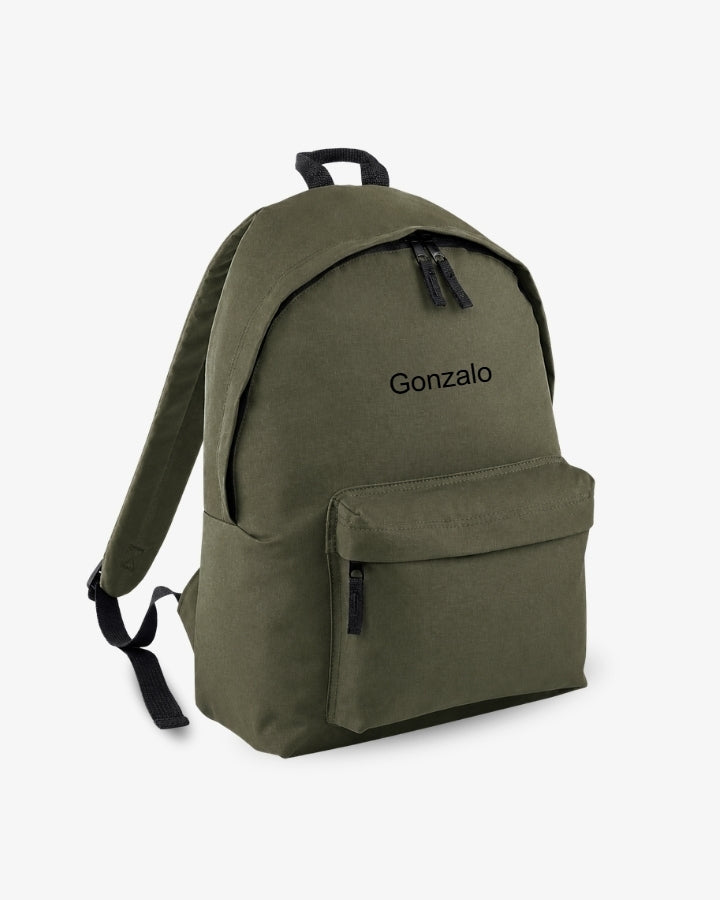 MOCHILA GRANDE VERDE OLIVA |  BORDADO PERSONALIZADO
