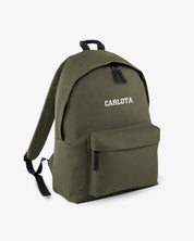 MOCHILA GRANDE VERDE OLIVA |  BORDADO PERSONALIZADO