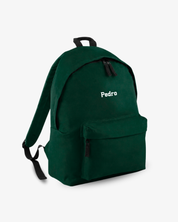 MOCHILA GRANDE VERDE OSCURO |  BORDADO PERSONALIZADO