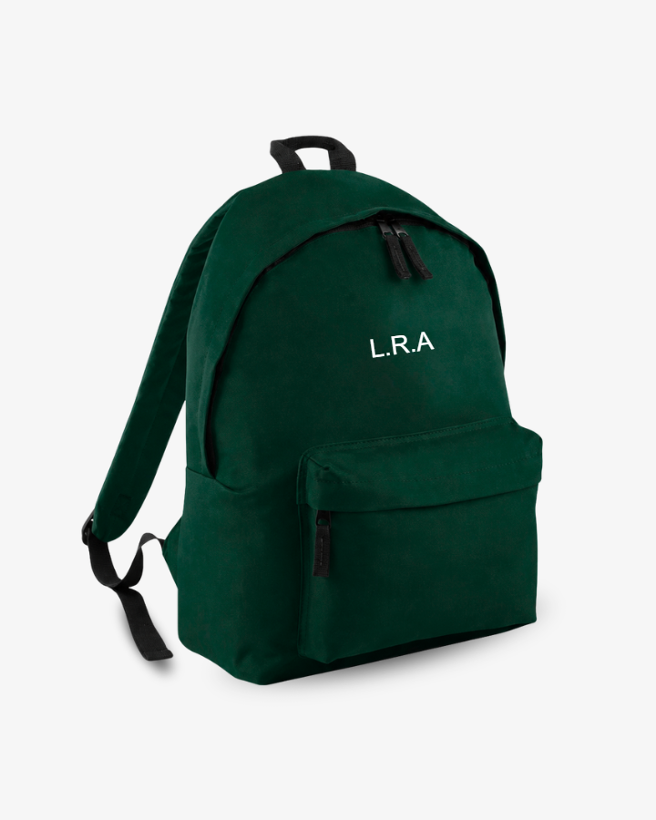 MOCHILA GRANDE VERDE OSCURO |  BORDADO PERSONALIZADO