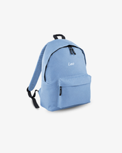 MOCHILA PEQUEÑA AZUL CELESTE |  BORDADO PERSONALIZADO