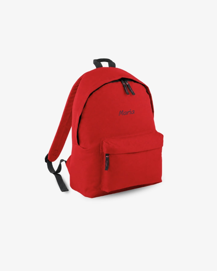 MOCHILA PEQUEÑA ROJA |  BORDADO PERSONALIZADO