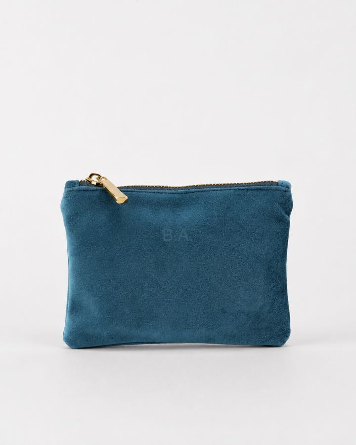 NECESER TERCIOPELO AZUL TOPACIO | BORDADO PERSONALIZADO