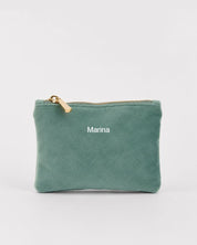 NECESER TERCIOPELO VERDE JADE | BORDADO PERSONALIZADO