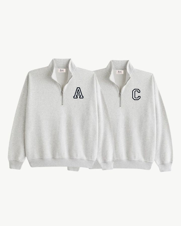 PACK · 2 SUDADERAS ZIPPERS GRIS INICIAL