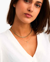 PACK | GOLD-PLATED SQUARE LINK CHAIN + INITIAL MINI