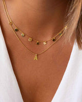 PACK | GOLD-PLATED PLATES CHAIN + INITIAL MINI