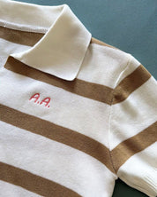 POLO PUNTO RAYAS BEIGE | BORDADO PERSONALIZADO