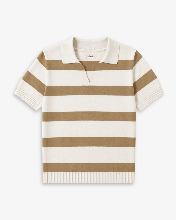 POLO PUNTO RAYAS BEIGE | BORDADO PERSONALIZADO