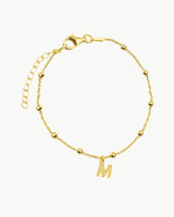 GOLD-PLATED INTERSPERSED BEADS BRACELET | INITIAL MINI