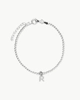 SILVER BEADED BRACELET | INITIAL MINI