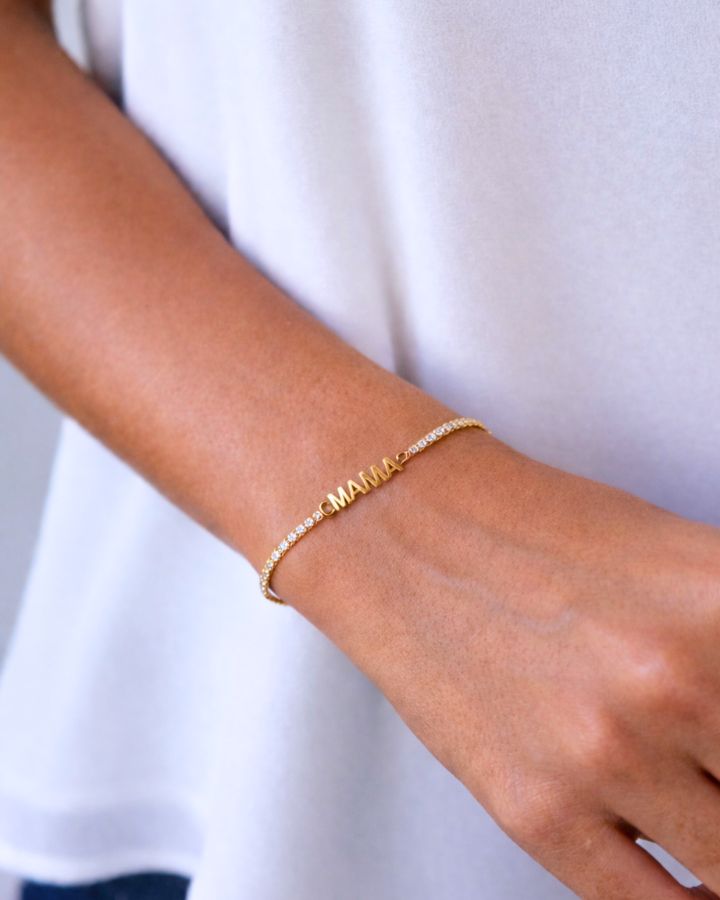 PULSERA CIRCONITAS Y PLATA DE LEY CON BAÑO ORO | MAMA