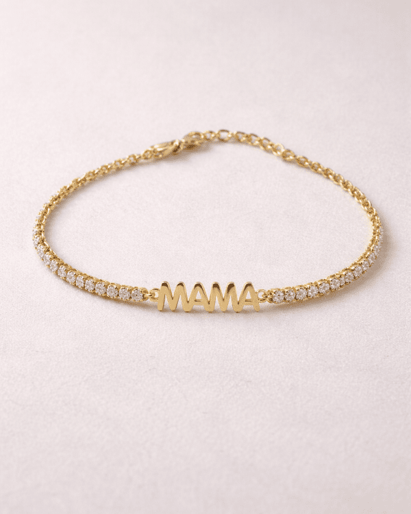 PULSERA CIRCONITAS Y PLATA DE LEY CON BAÑO ORO | MAMA