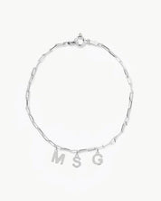 PULSERA ESLABONES PLATA | UNA O MÁS INICIALES MINI