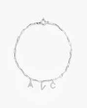 PULSERA ESLABONES PLATA | UNA O MÁS INICIALES MINI 1