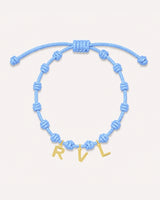 PULSERA NUDOS AZUL CELESTE | INICIAL MINI