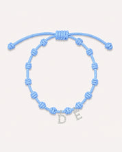 PULSERA NUDOS AZUL CELESTE | INICIAL MINI