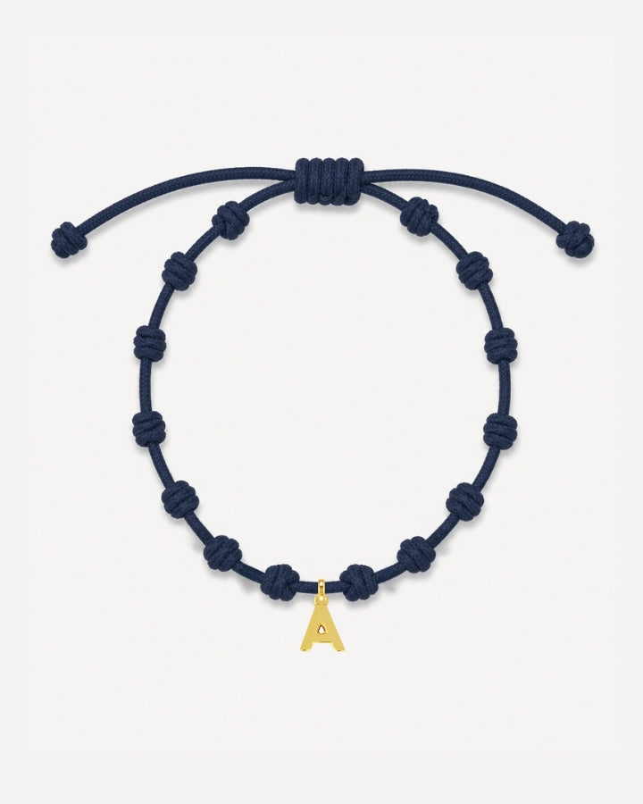 PULSERA NUDOS AZUL MARINO | INICIAL MINI