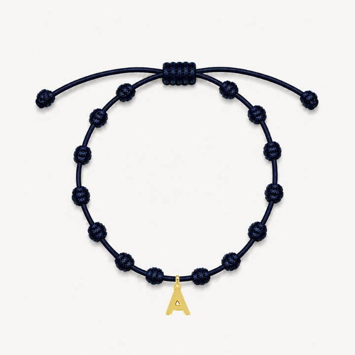 PULSERA NUDOS AZUL MARINO | INICIAL MINI