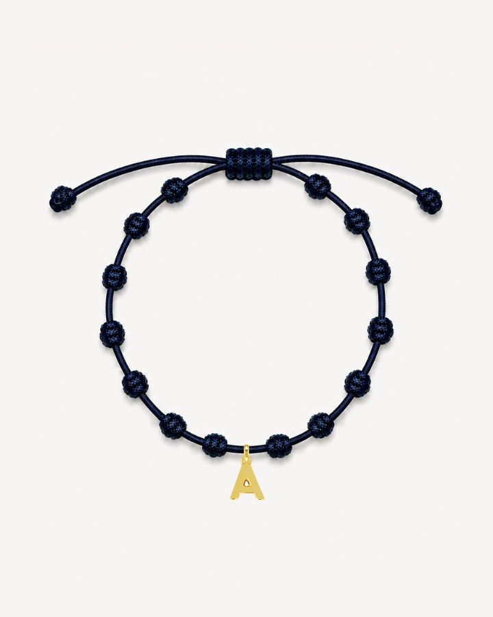 PULSERA NUDOS AZUL MARINO | INICIAL MINI