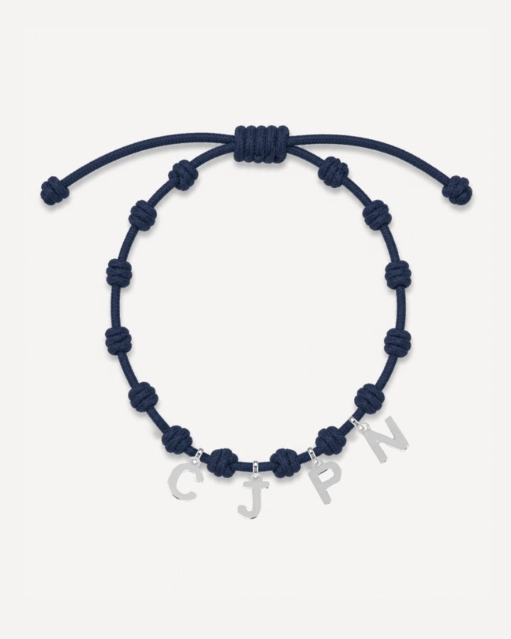 PULSERA NUDOS AZUL MARINO | INICIAL MINI
