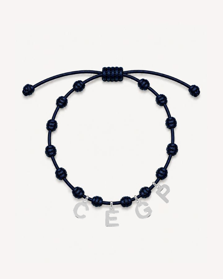 PULSERA NUDOS AZUL MARINO | INICIAL MINI