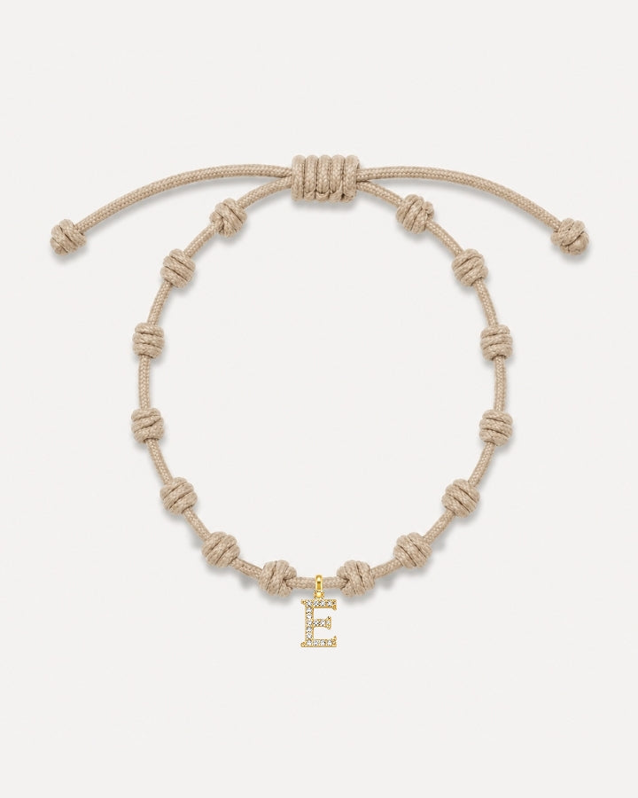 PULSERA NUDOS BEIGE | INICIAL MINI