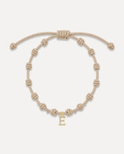 PULSERA NUDOS BEIGE | INICIAL MINI
