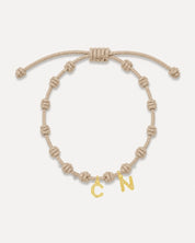 PULSERA NUDOS BEIGE | INICIAL MINI