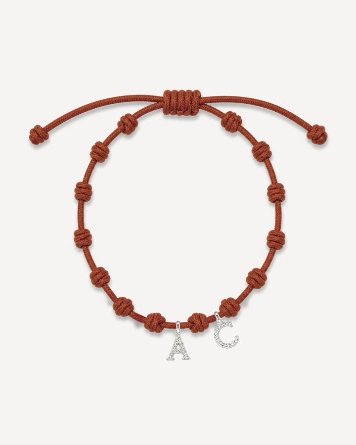 PULSERA NUDOS BROWN | INICIAL MINI