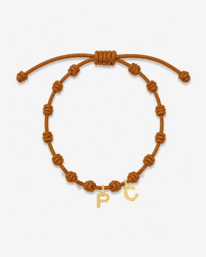 PULSERA NUDOS CAMEL | INICIAL MINI
