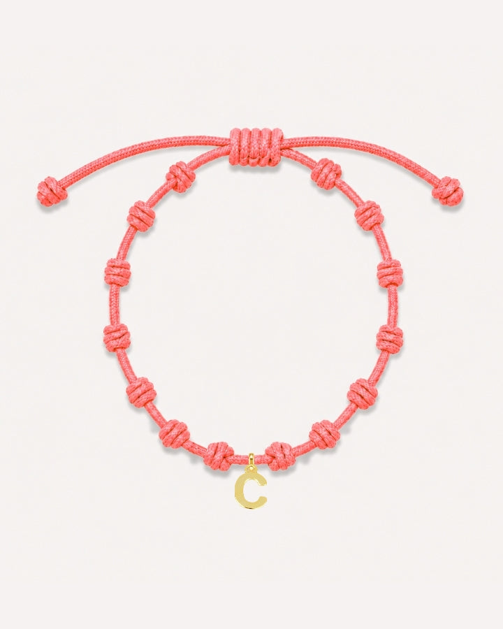 PULSERA NUDOS CORAL | INICIAL MINI