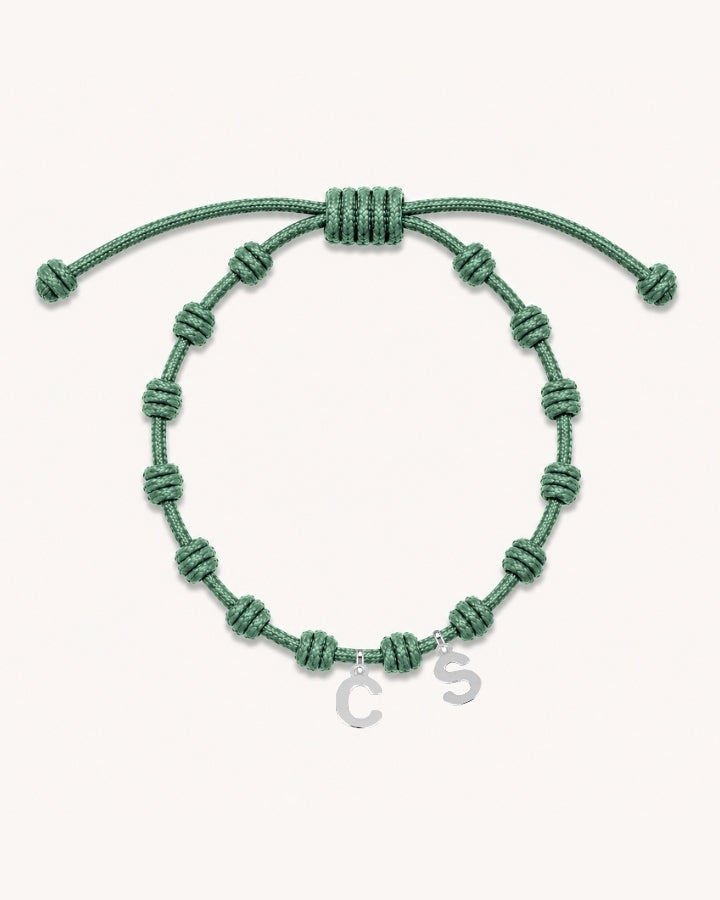 PULSERA NUDOS DARK MINT | INICIAL MINI