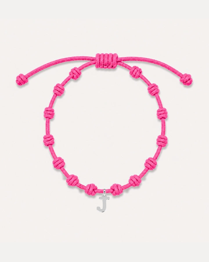 PULSERA NUDOS FUCSIA | INICIAL MINI