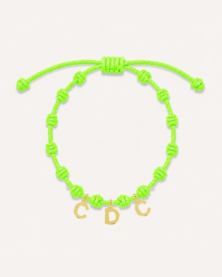 PULSERA NUDOS LIMA FLUOR | INICIAL MINI