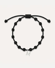 PULSERA NUDOS NEGRA | INICIAL MINI