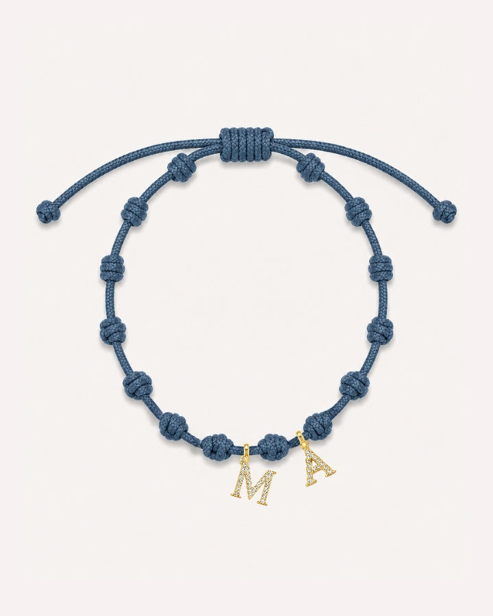 PULSERA NUDOS OCEAN BLUE | INICIAL MINI