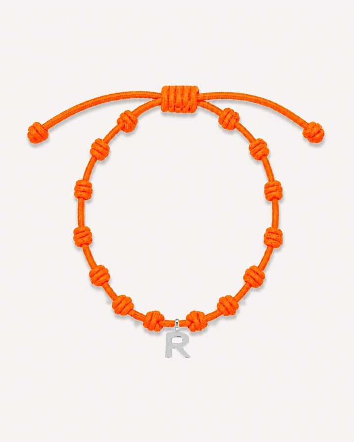 PULSERA NUDOS ORANGE FLUOR | INICIAL MINI