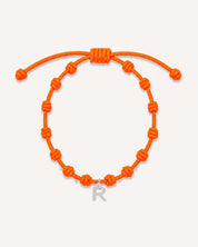 PULSERA NUDOS ORANGE FLUOR | INICIAL MINI