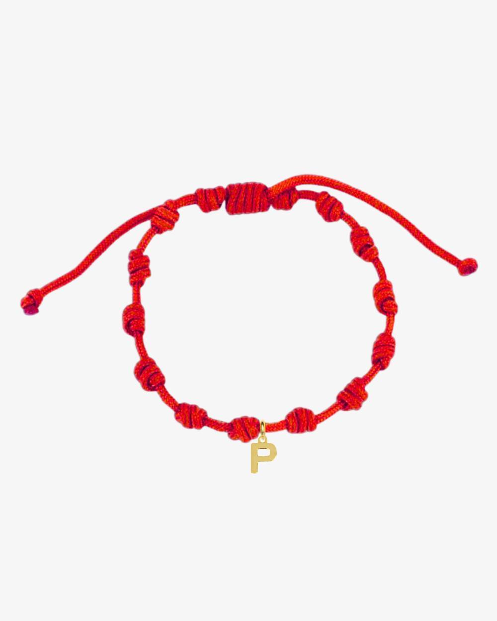 PULSERA NUDOS ROJA | INICIAL MINI