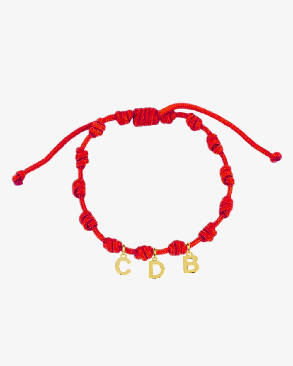 PULSERA NUDOS ROJA | INICIAL MINI