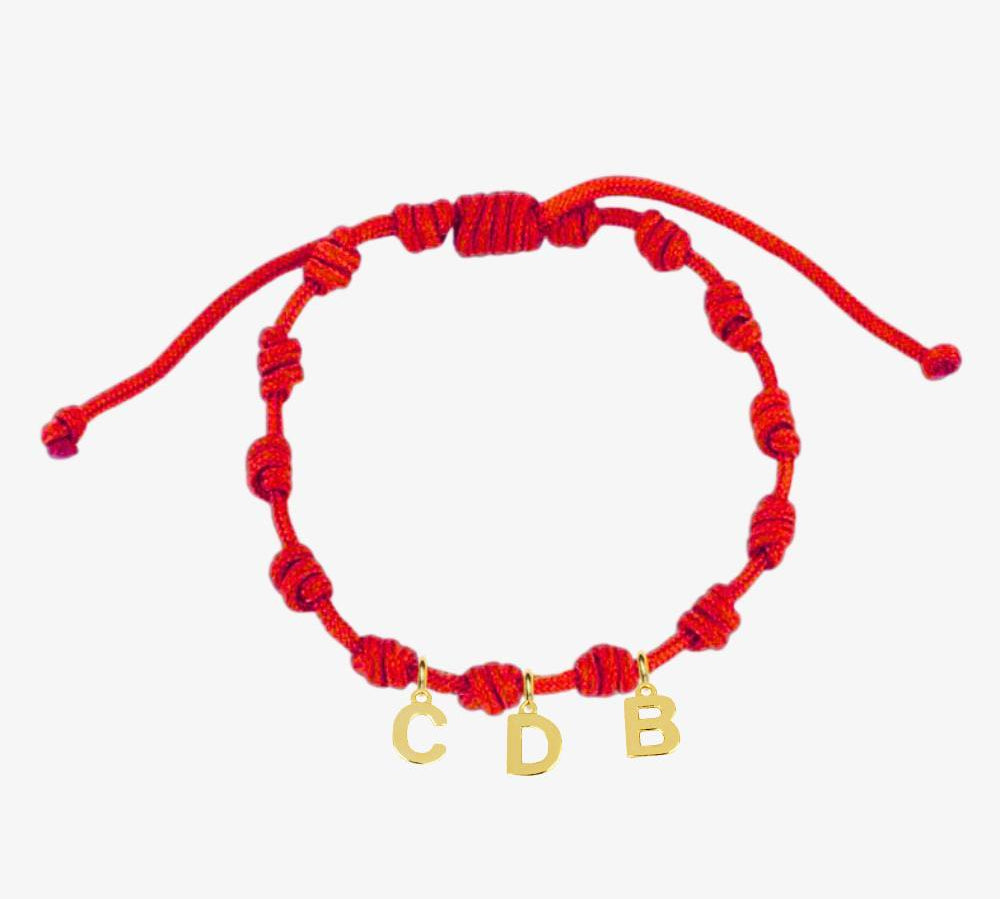 PULSERA NUDOS ROJA | INICIAL MINI