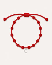 PULSERA NUDOS ROJA | INICIAL MINI