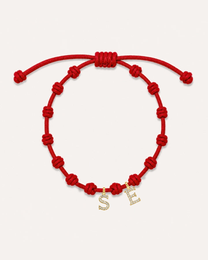 PULSERA NUDOS ROJA | INICIAL MINI