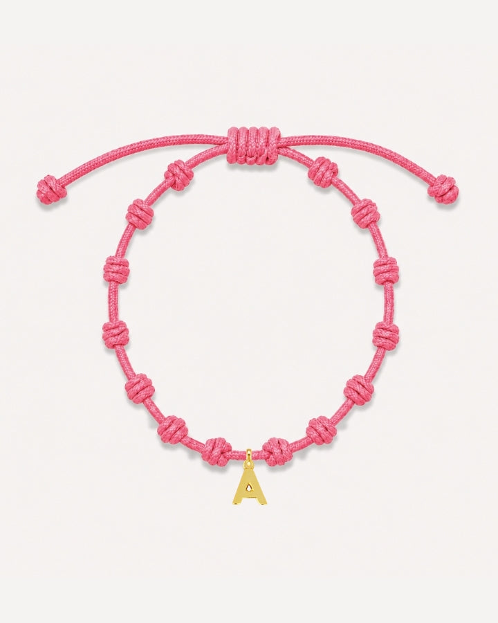PULSERA NUDOS ROSA | INICIAL MINI