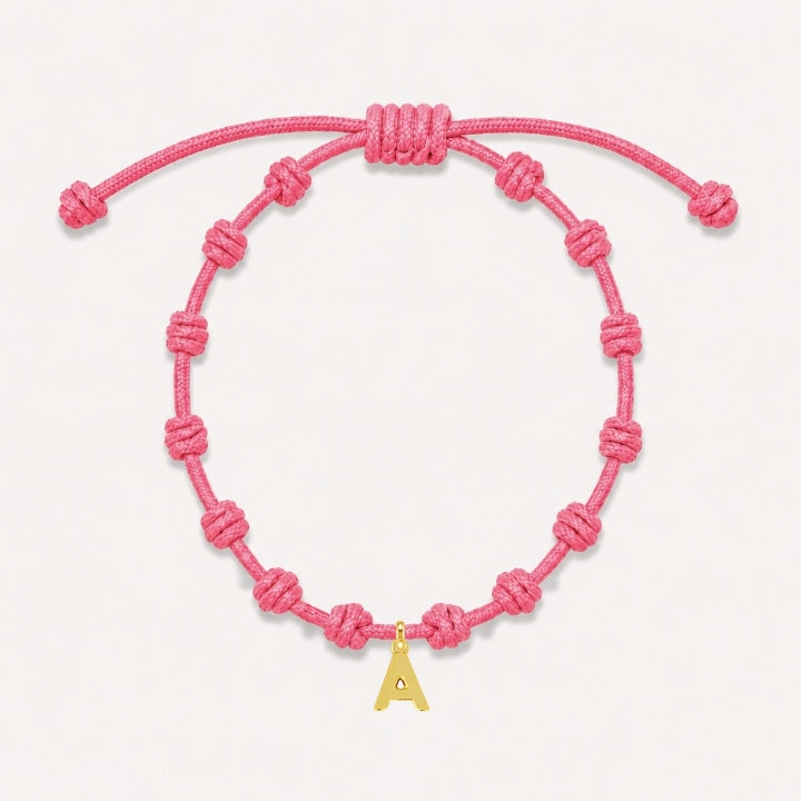 PULSERA NUDOS ROSA | INICIAL MINI