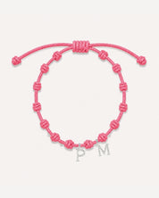 PULSERA NUDOS ROSA | INICIAL MINI
