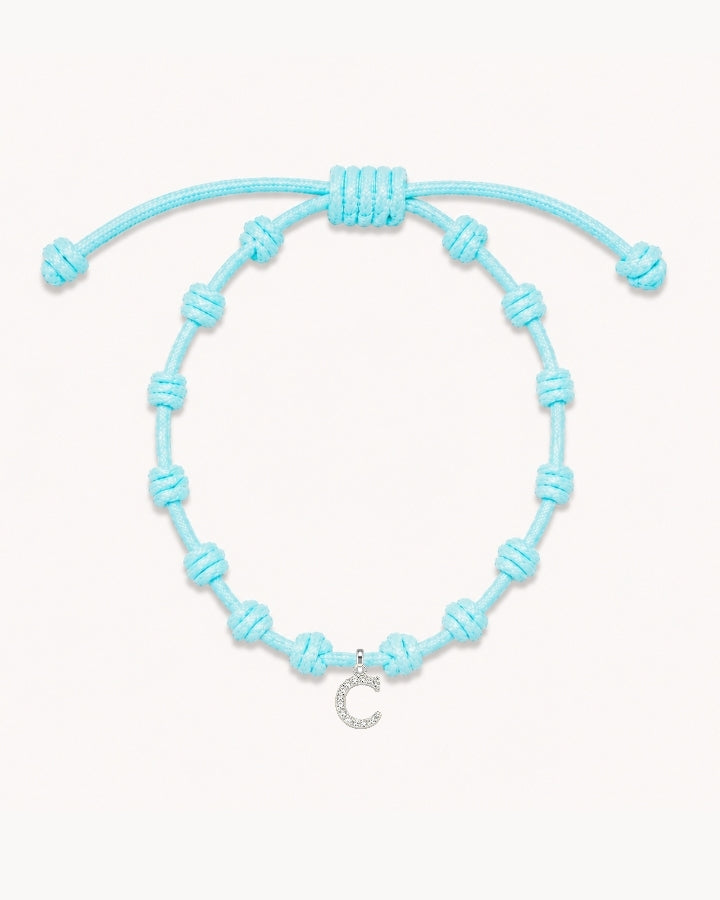 PULSERA NUDOS SKY BLUE | INICIAL MINI