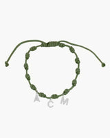 PULSERA NUDOS VERDE OLIVA | INICIAL MINI